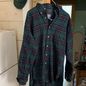 Pendleton Green and Red Plaid Casual Button Down Shirt